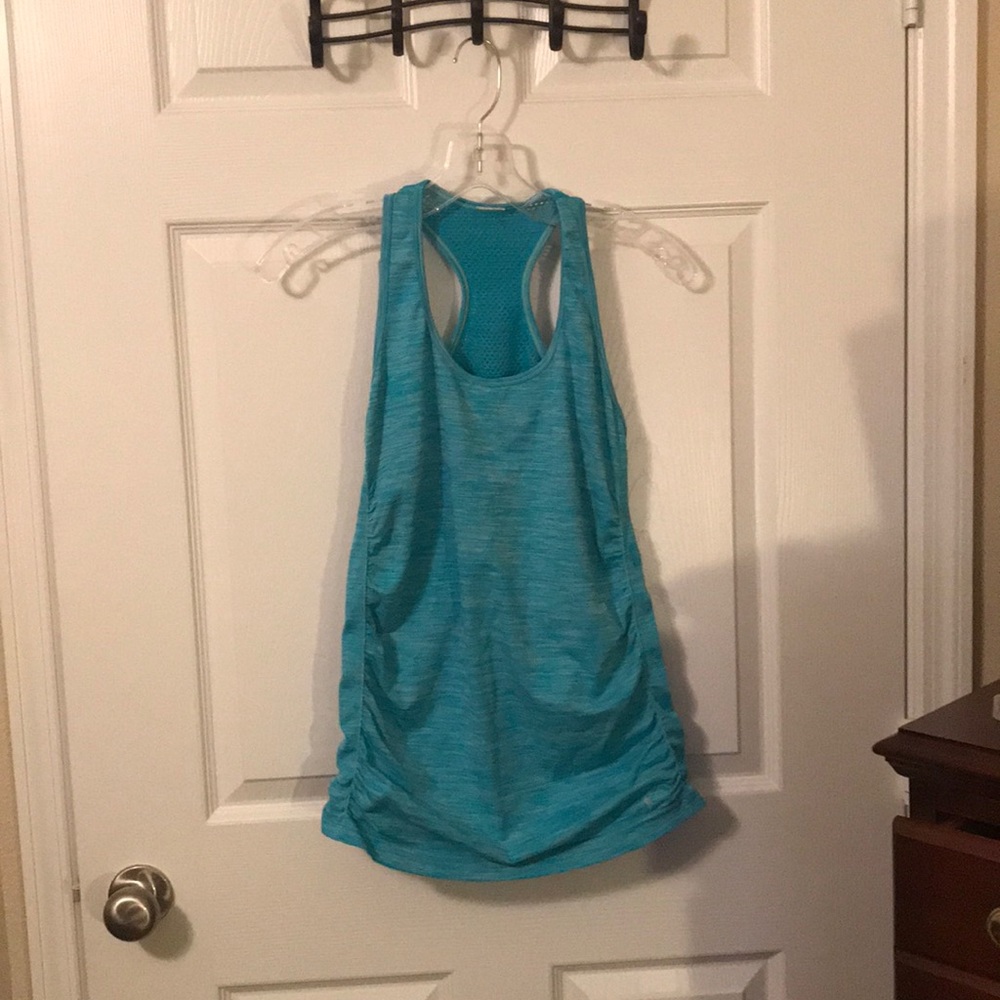 Blue Workout Racerback Tank Top Medium